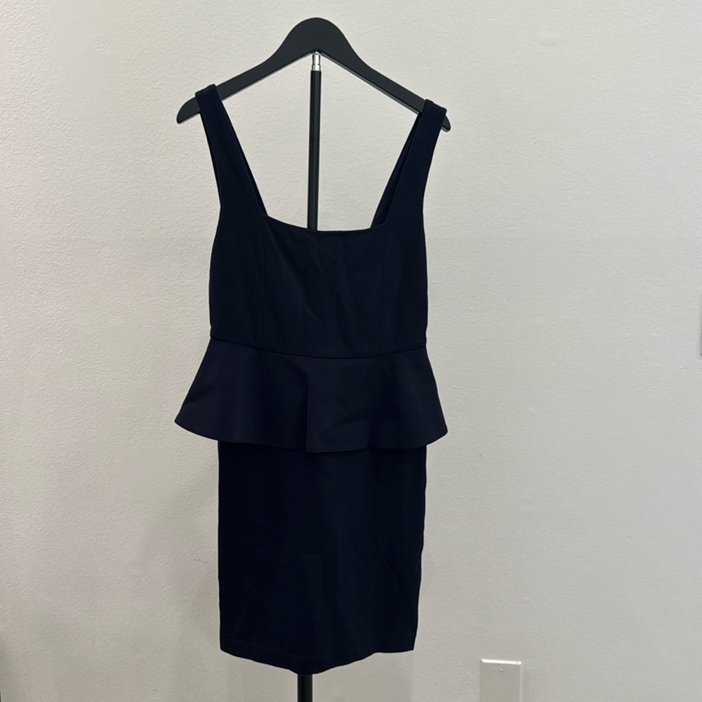 Alice + Olivia Navy Blue Georgina Designer Night Out Classic Peplum Dress Size 6